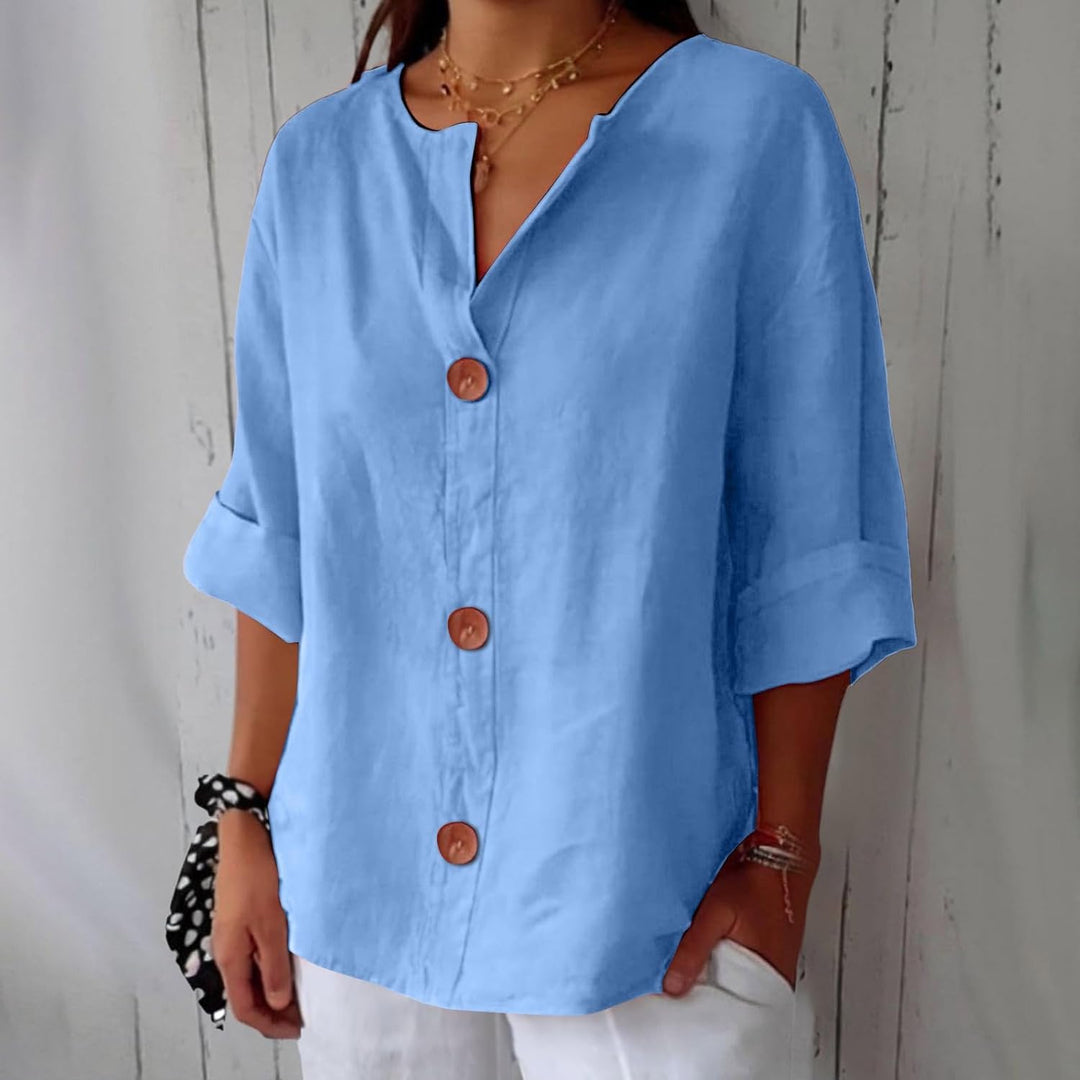 Elina™ | Timeless Linen Blouse