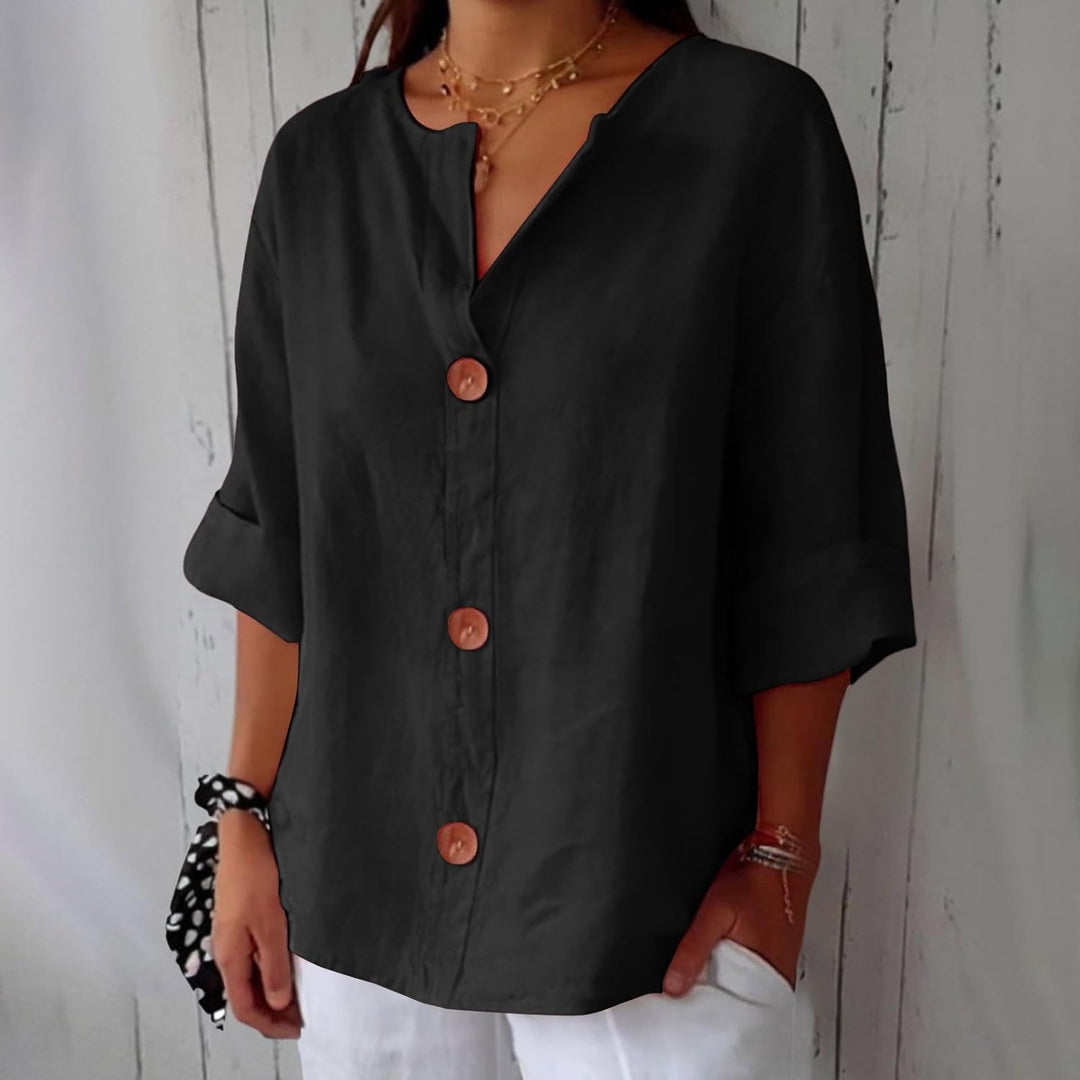 Elina™ | Timeless Linen Blouse