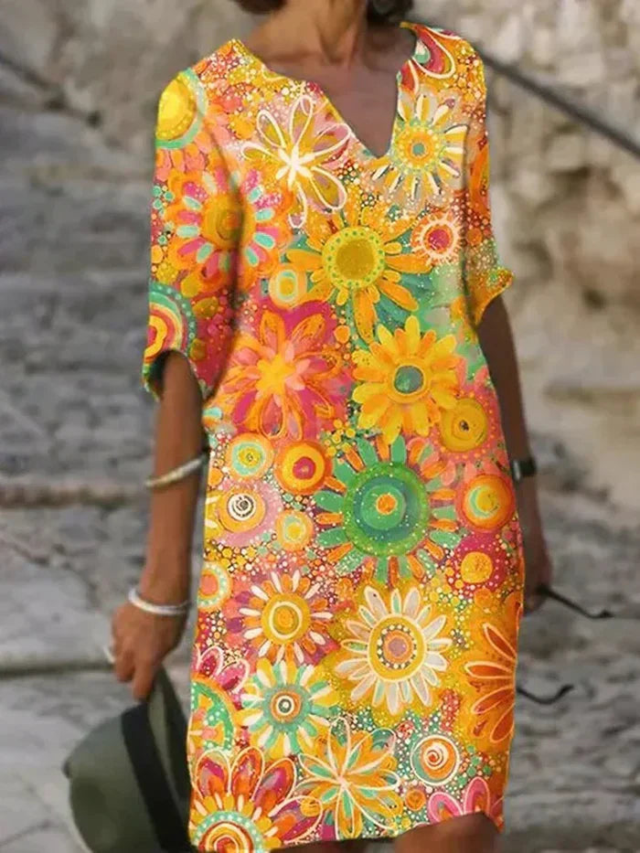 Ellen – Colourful Floral Summer Dress