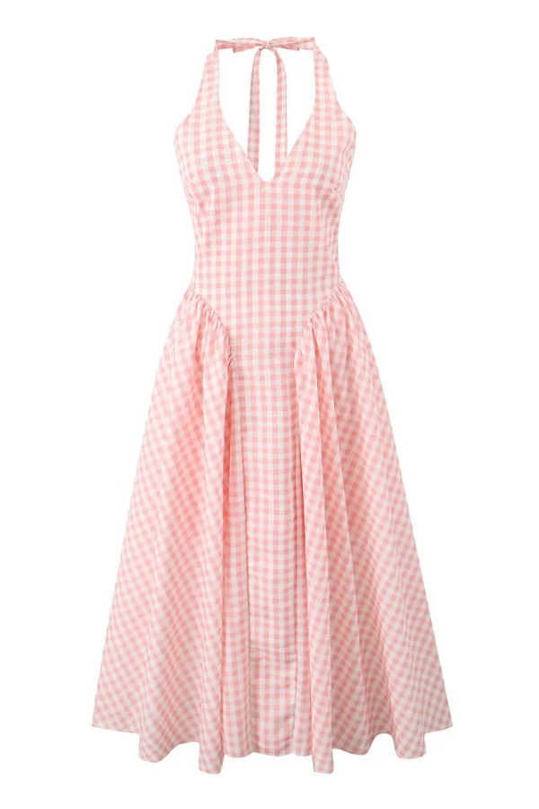 Clarisse | Plaid Print Midi Dress