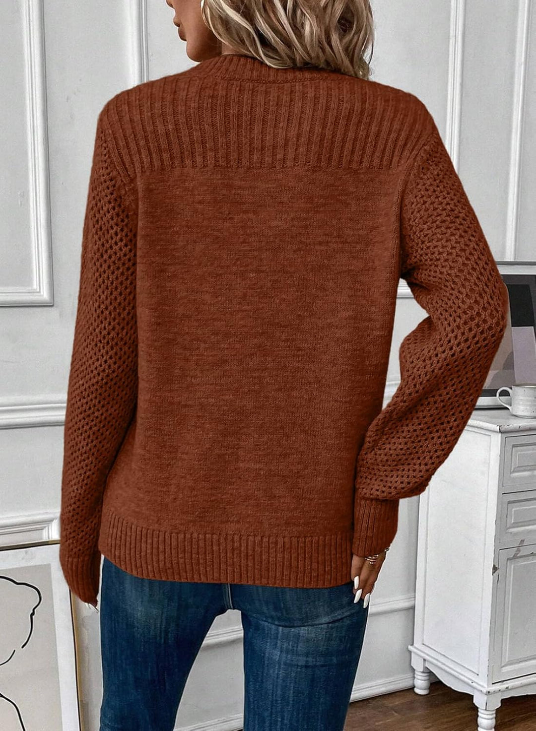 Maribel | Honeycomb Sleeve Knit Sweater