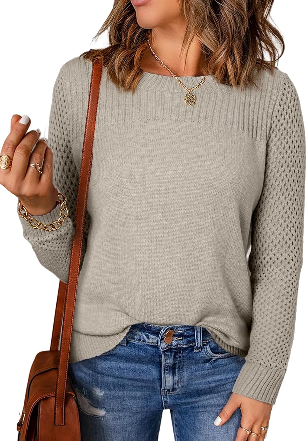 Maribel | Honeycomb Sleeve Knit Sweater