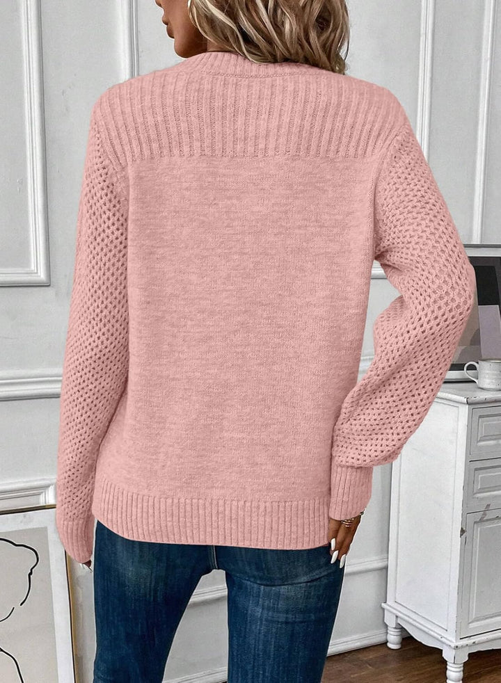 Maribel | Honeycomb Sleeve Knit Sweater