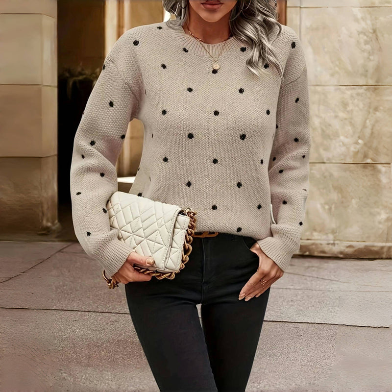 PolkaLuxe™ | Chic & Playful Knit Sweater