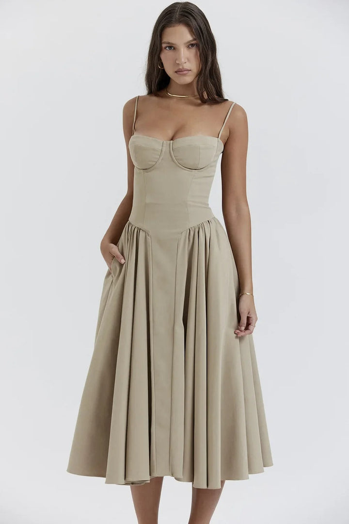 Sleeveless Corset Midi Dress – Flattering Fit