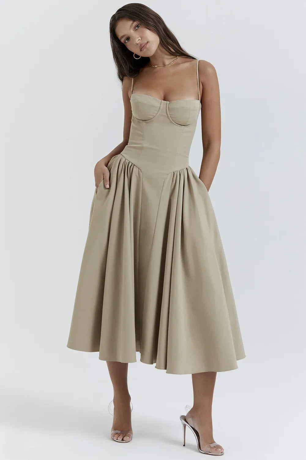 Sleeveless Corset Midi Dress – Flattering Fit