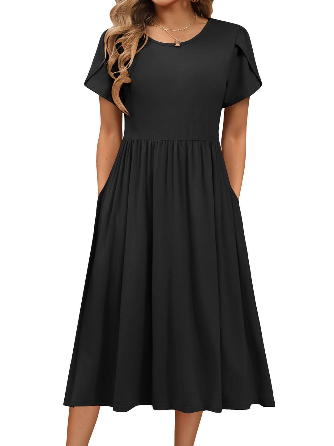 Carys™ – Floral Midi Dress with Pockets
