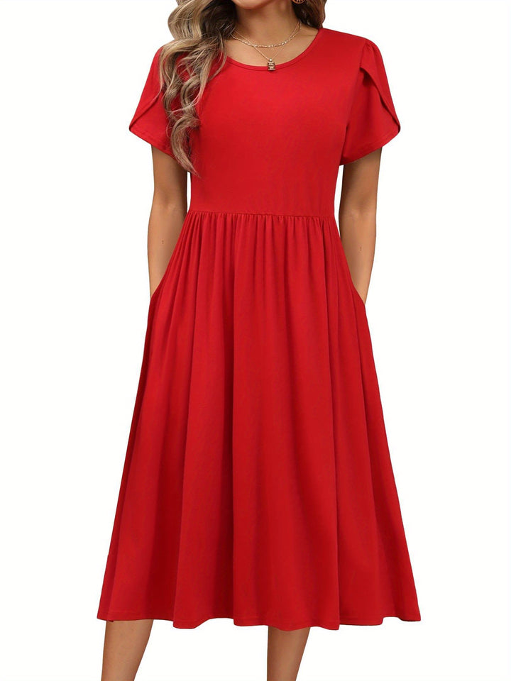 Carys™ – Floral Midi Dress with Pockets