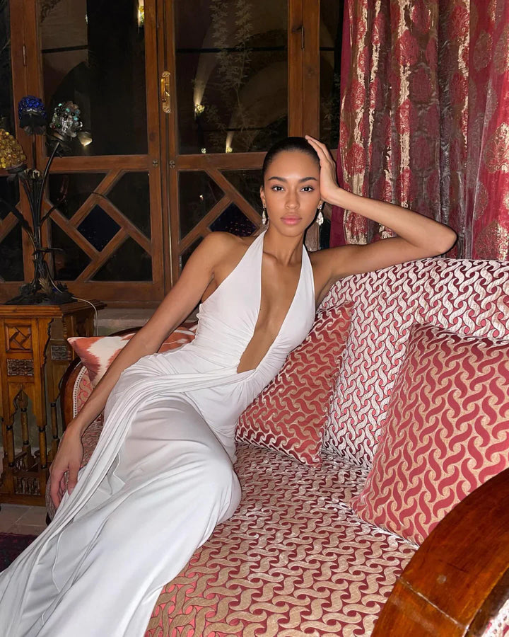 Sabine – Ivory Cupro Maxi Dress