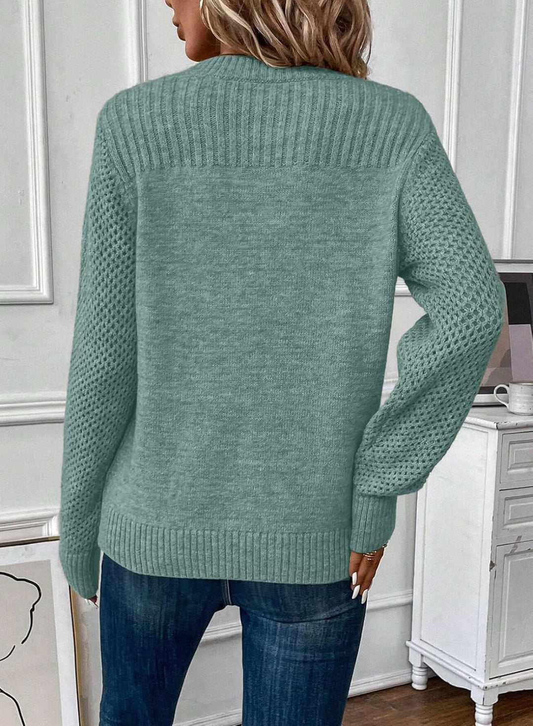 Maribel | Honeycomb Sleeve Knit Sweater