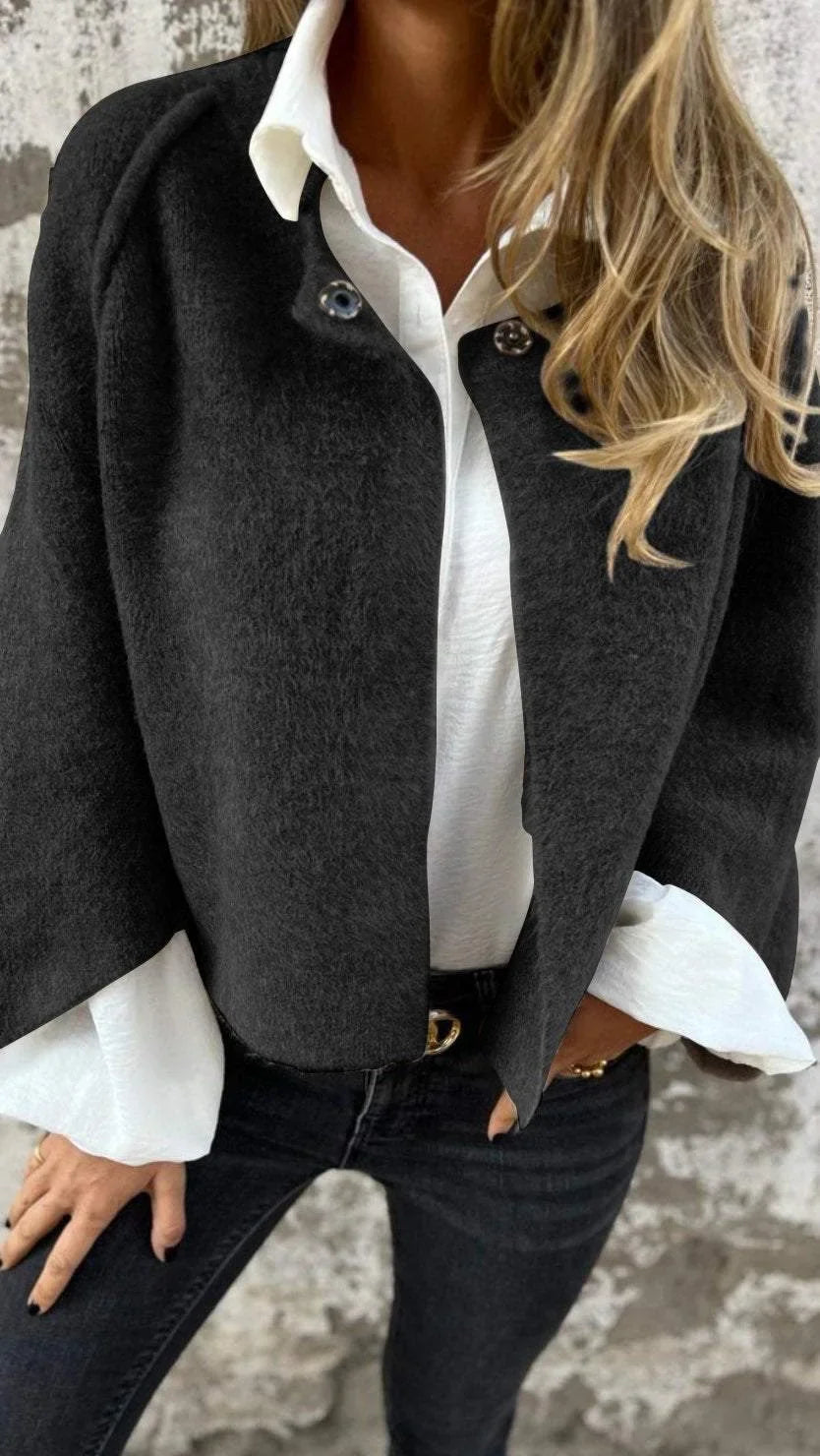 Celeste – Wool Coat with Round Neck
