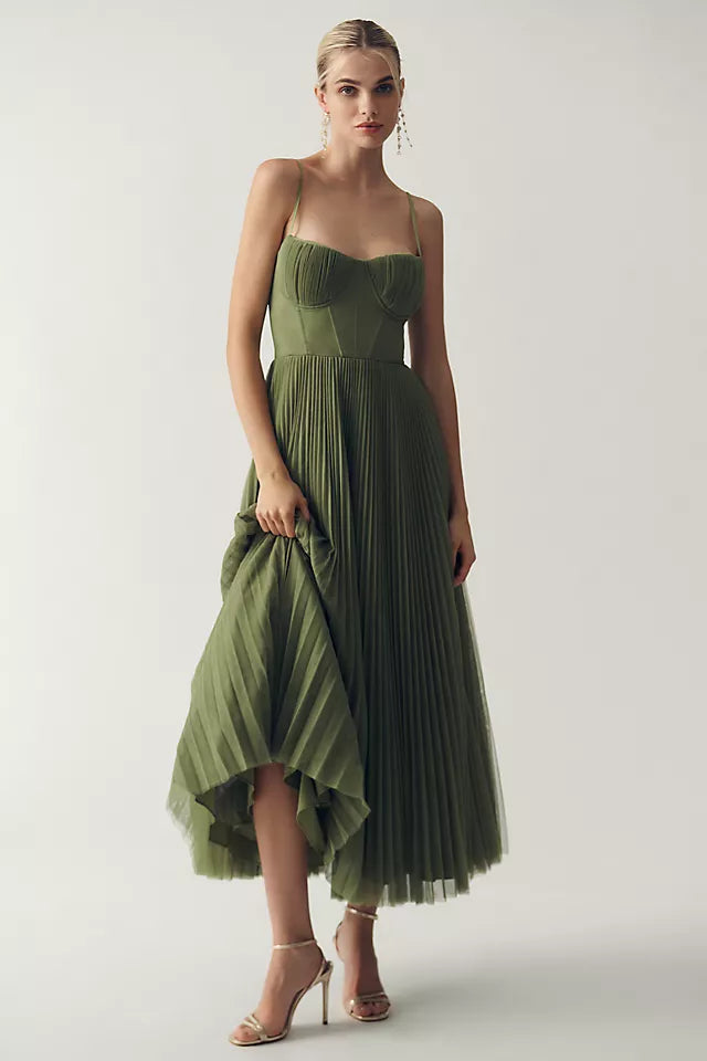 Celeste – Refined Midi Pleated Dress