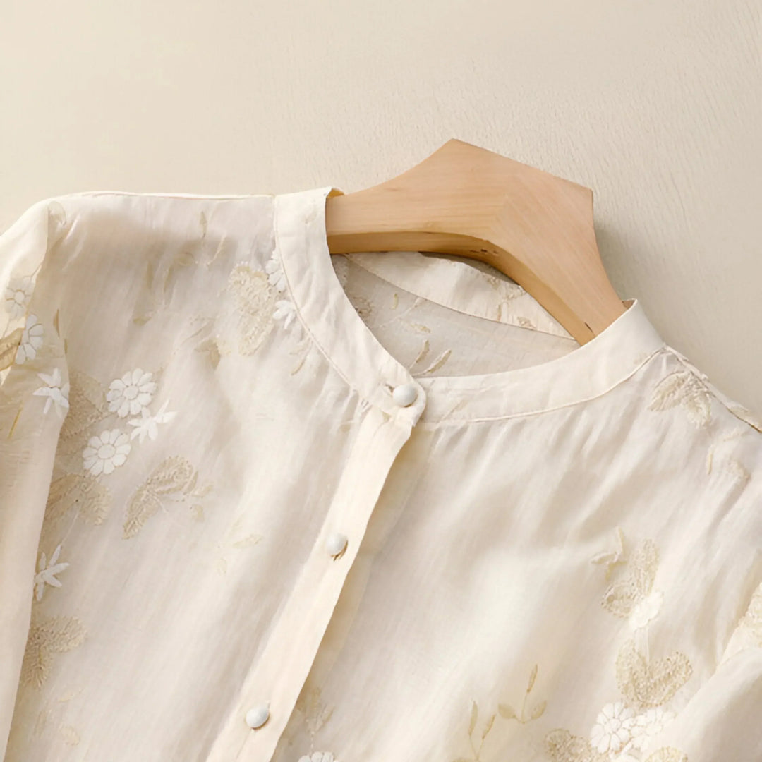 Marie – Button-Up Floral Blouse