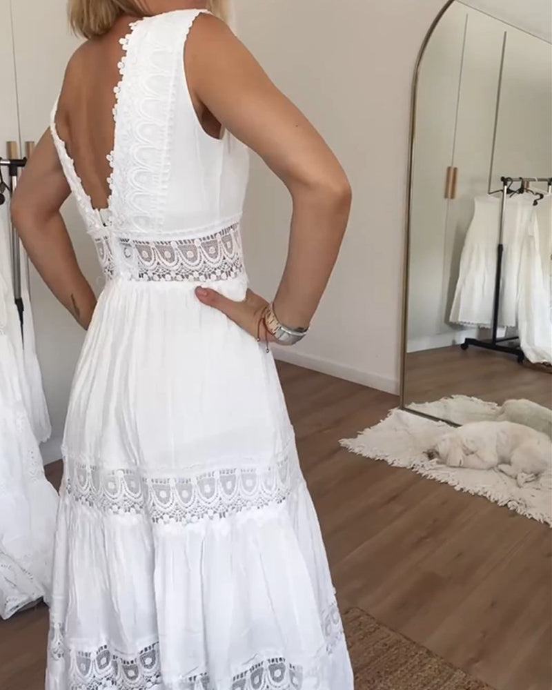 Clover - White Lace Dress