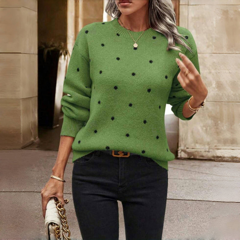 PolkaLuxe™ | Chic & Playful Knit Sweater