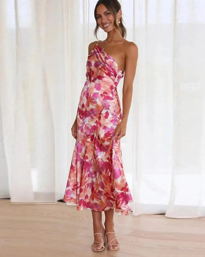 Sienna – Asymmetric Floral Maxi Dress for Women