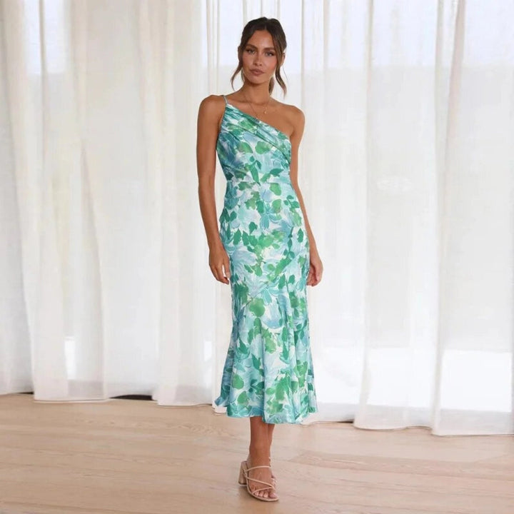 Sienna – Asymmetric Floral Maxi Dress for Women