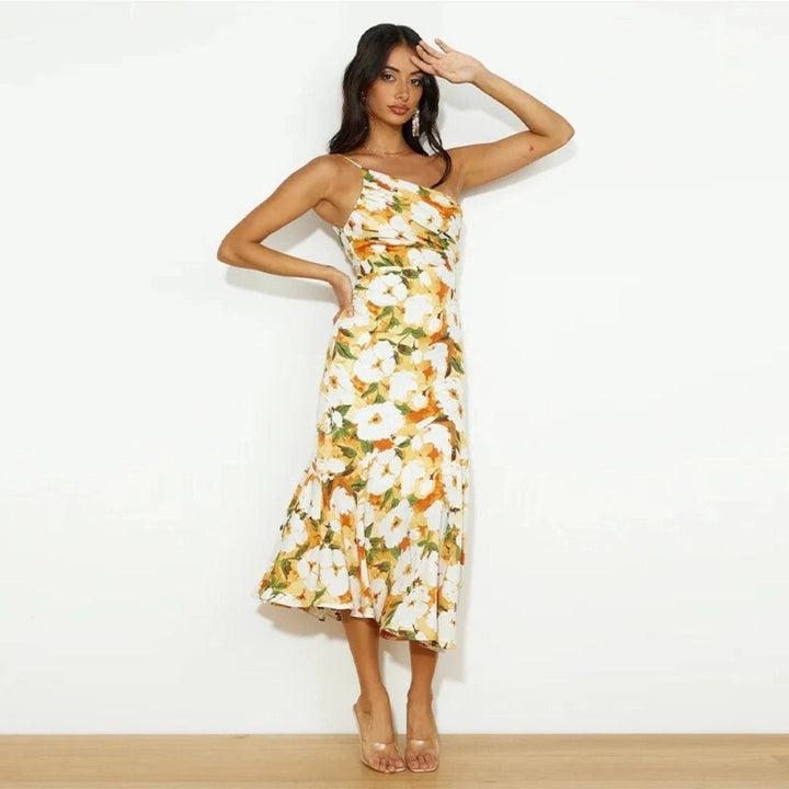 Sienna – Asymmetric Floral Maxi Dress for Women