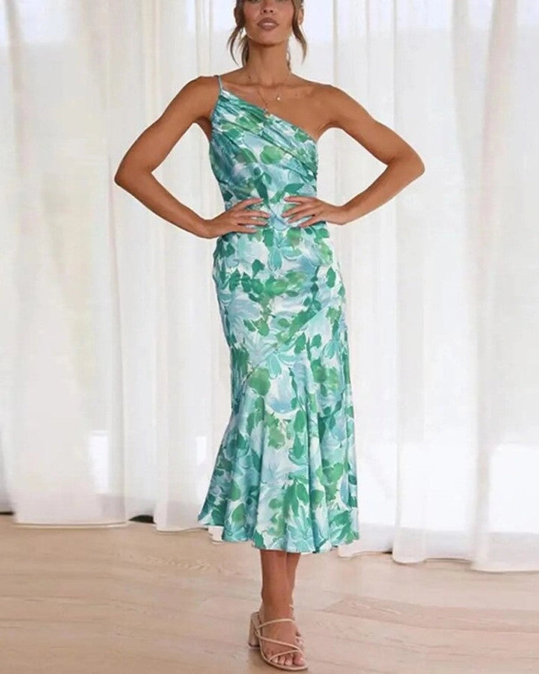 Sienna – Asymmetric Floral Maxi Dress for Women