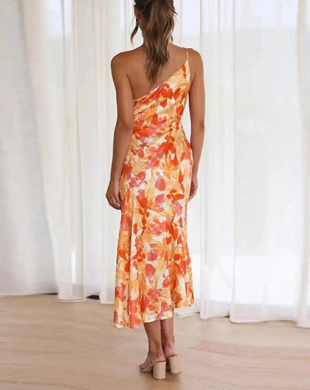 Sienna – Asymmetric Floral Maxi Dress for Women