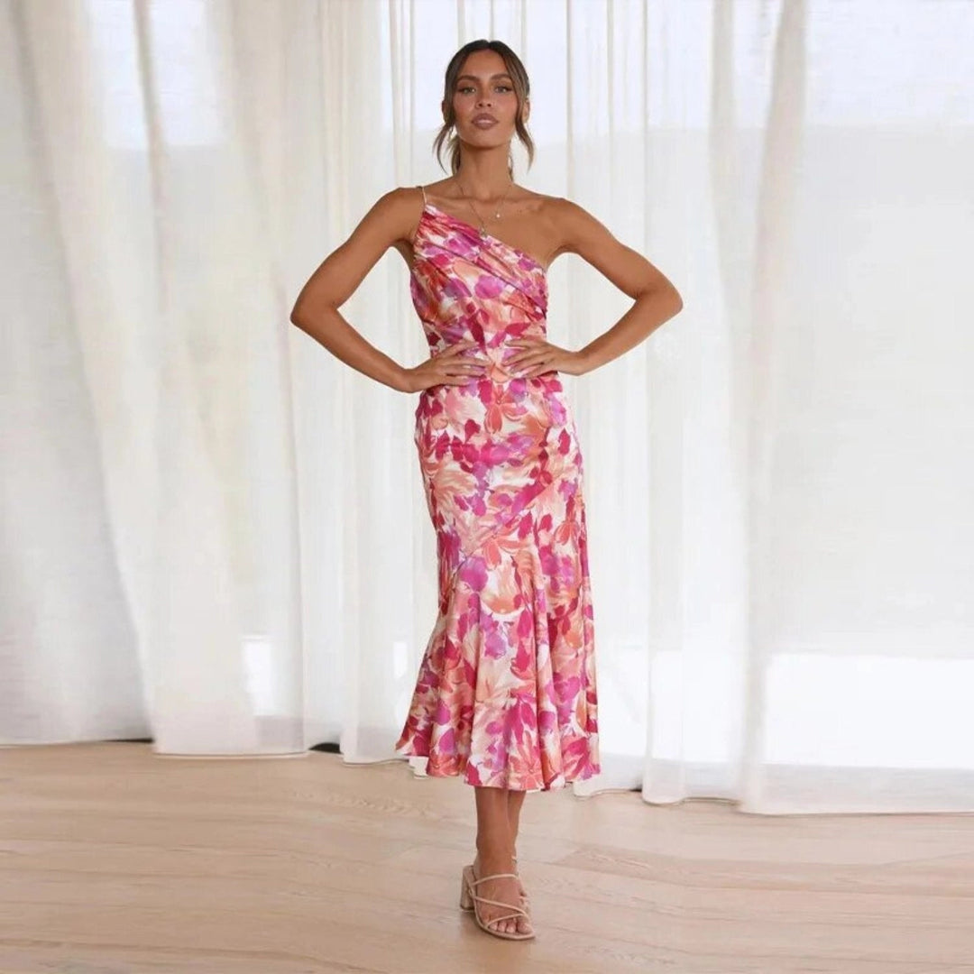 Sienna – Asymmetric Floral Maxi Dress for Women