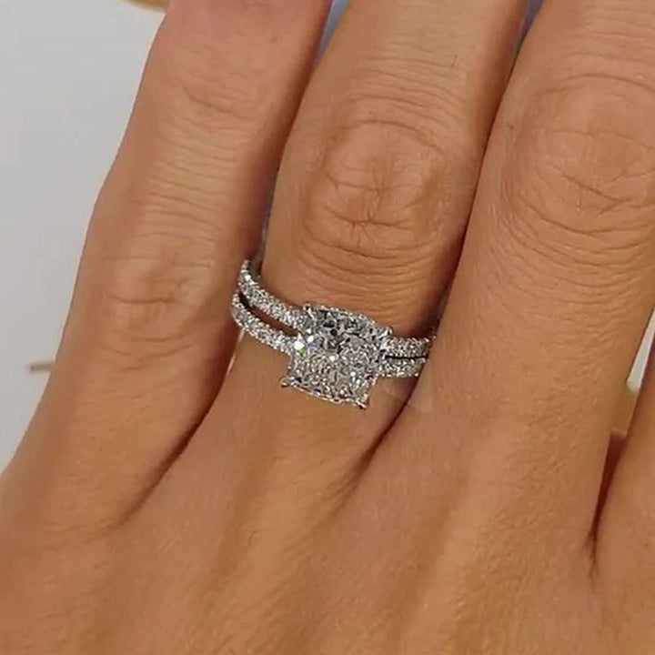 Alessia Cushion 2PC Bridal Ring Set