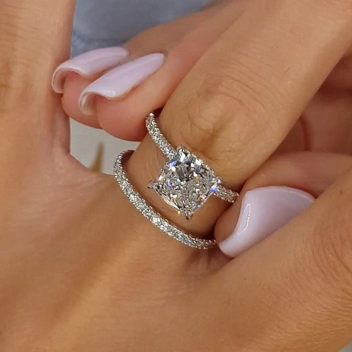 Alessia Cushion 2PC Bridal Ring Set