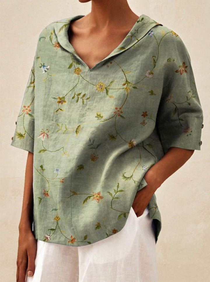 Andrea | Elegant V-Neck Blouse