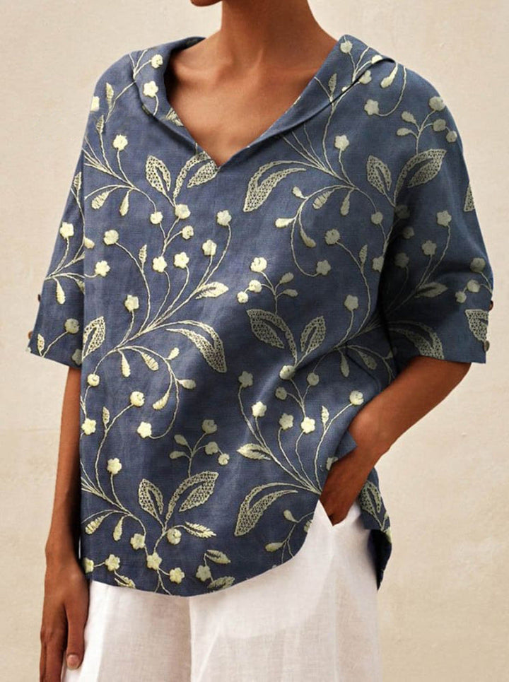 Andrea | Elegant V-Neck Blouse