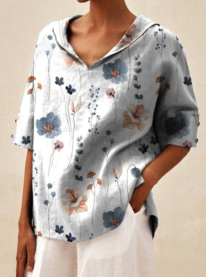 Andrea | Elegant V-Neck Blouse