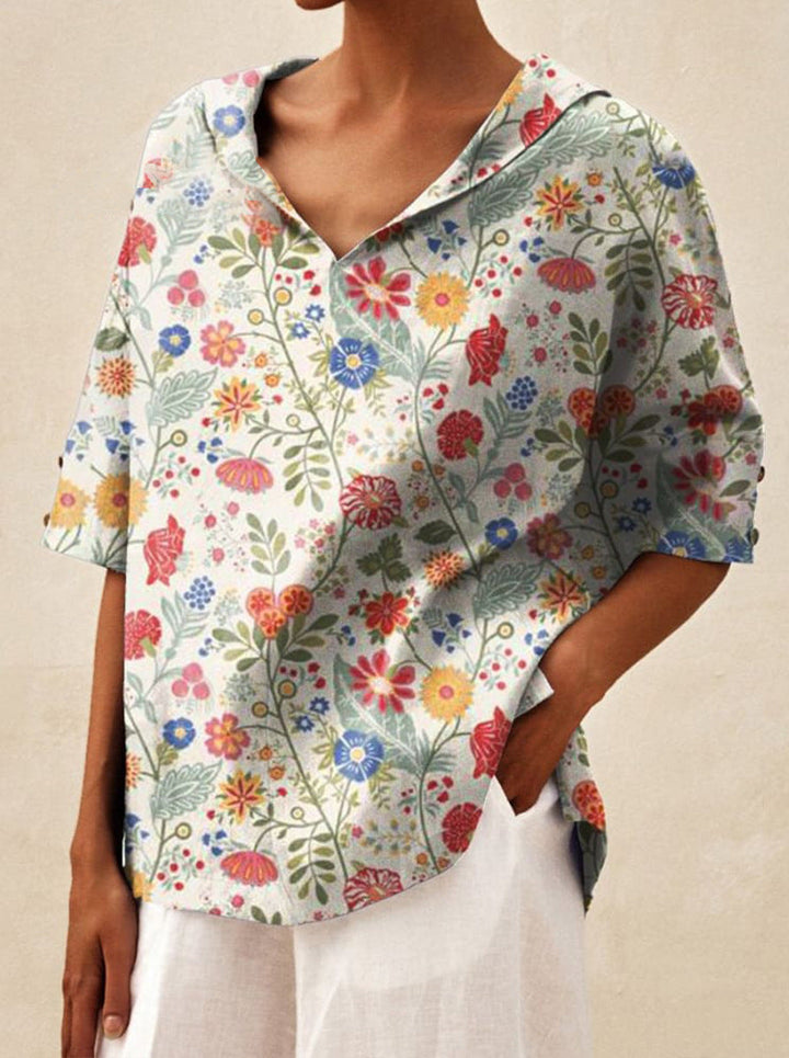 Andrea | Elegant V-Neck Blouse