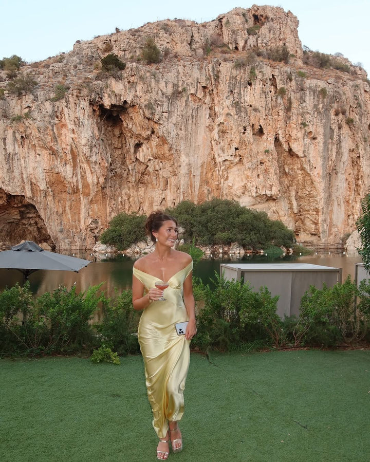 Odessa | Satin Open-Back Maxi Dress