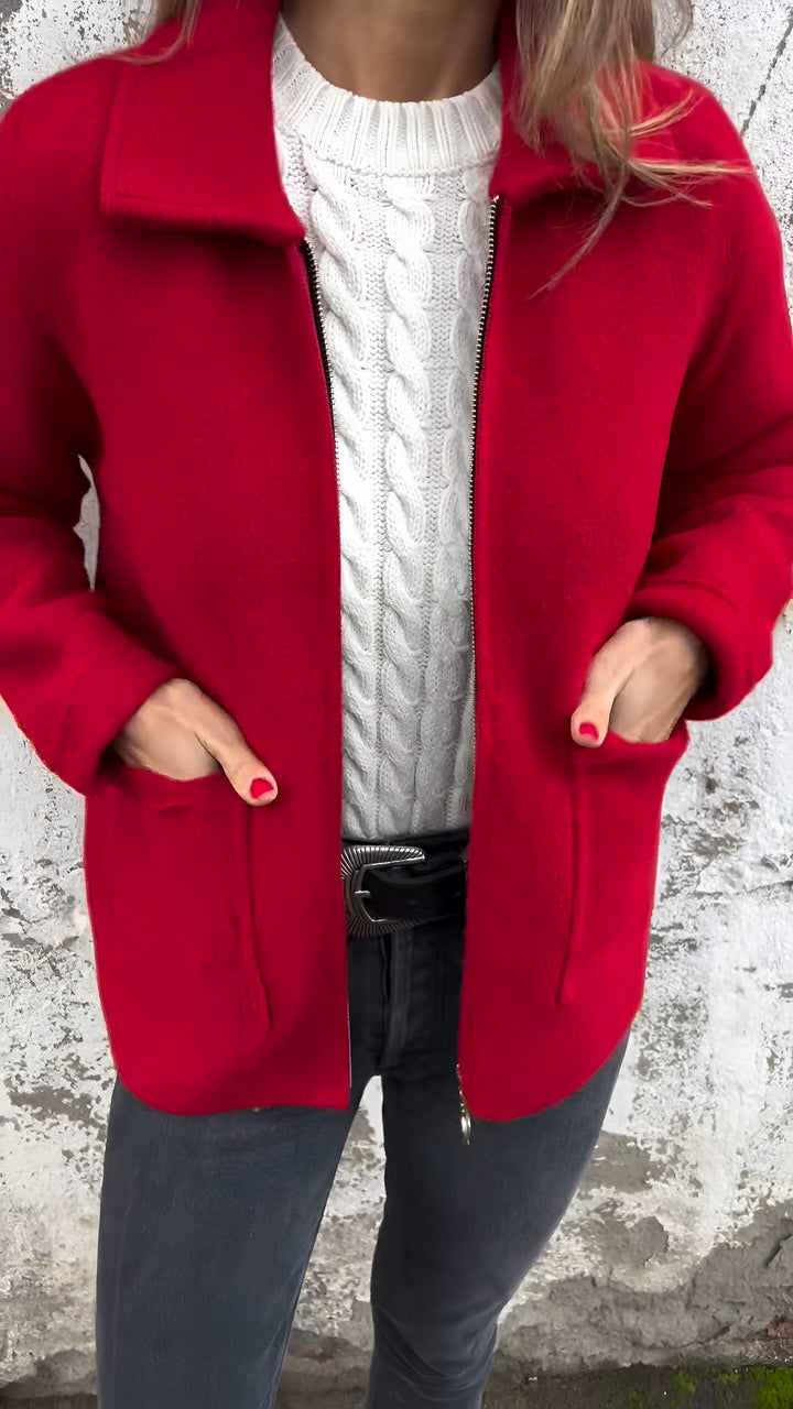 Sutton™ | Chic Lapel Zip-Up Jacket