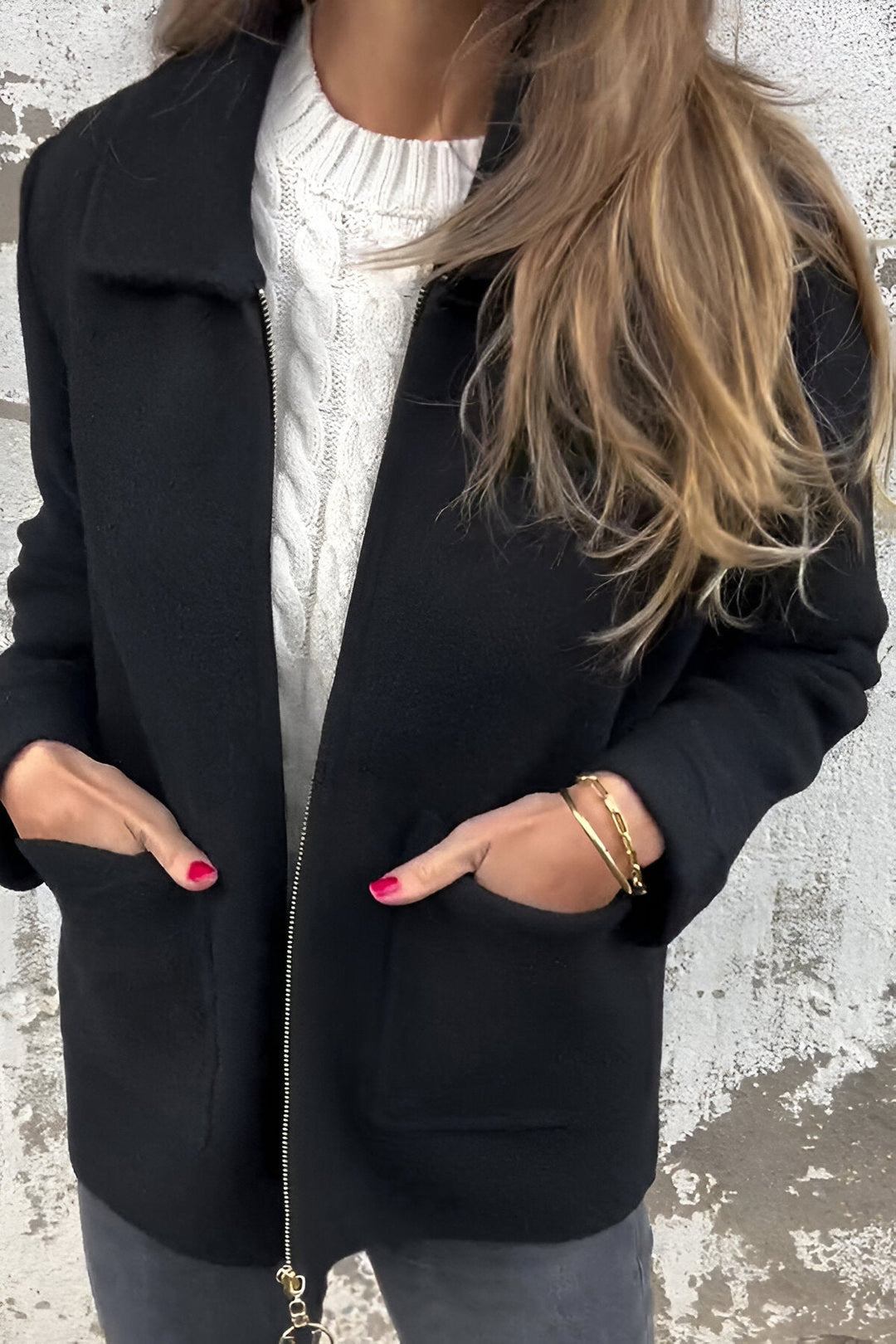 Sutton™ | Chic Lapel Zip-Up Jacket