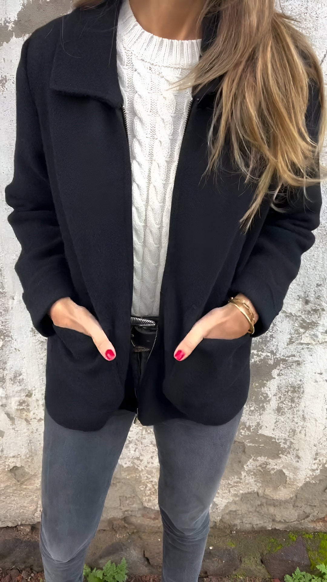 Sutton™ | Chic Lapel Zip-Up Jacket