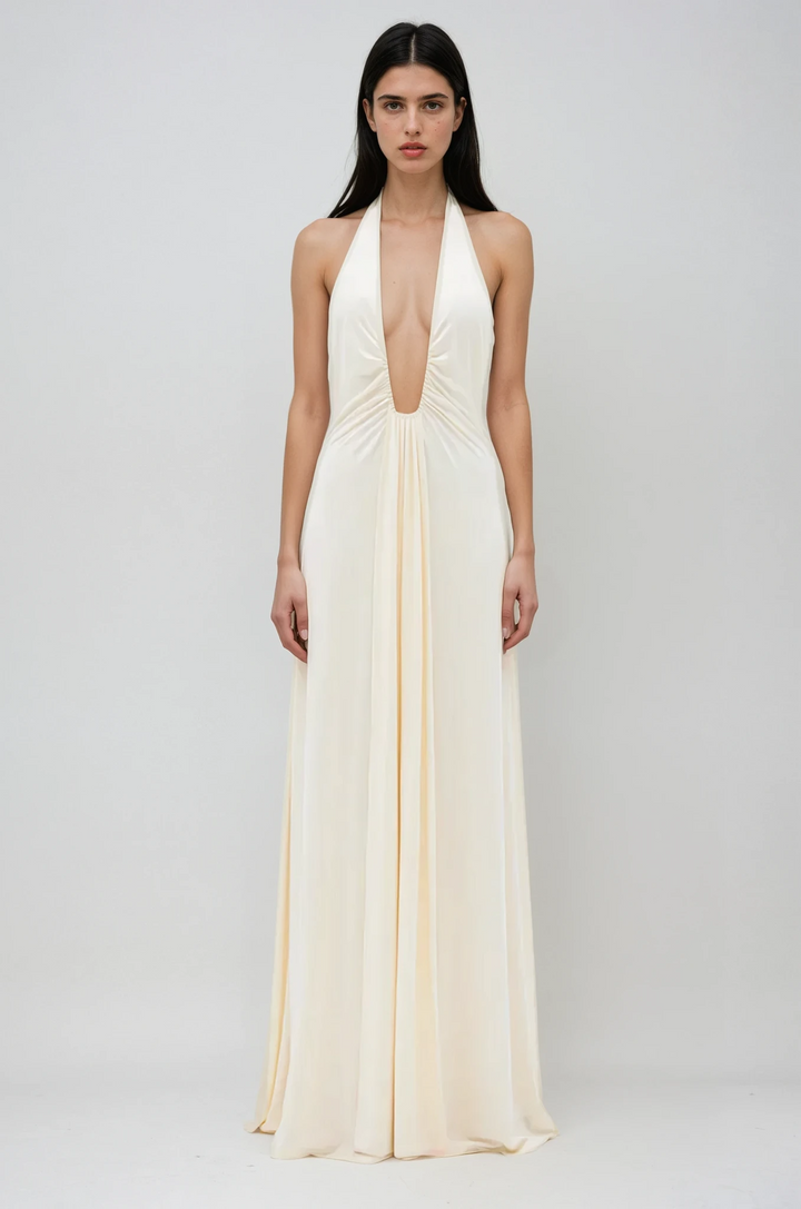 Sabine – Ivory Cupro Maxi Dress