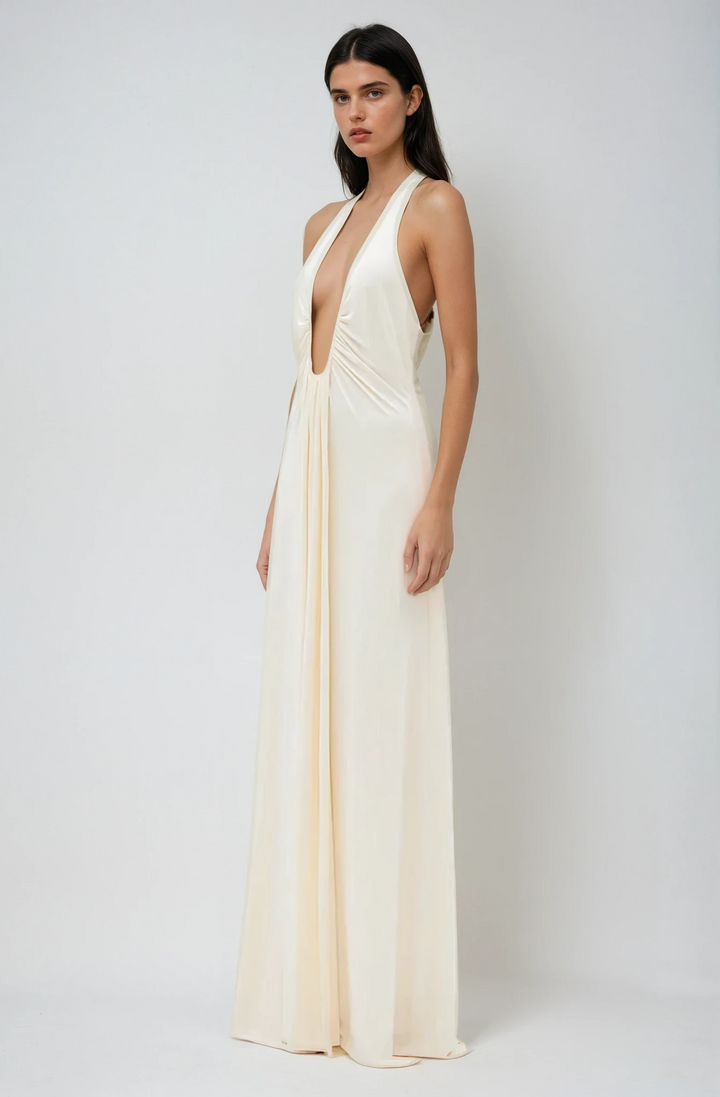 Sabine – Ivory Cupro Maxi Dress