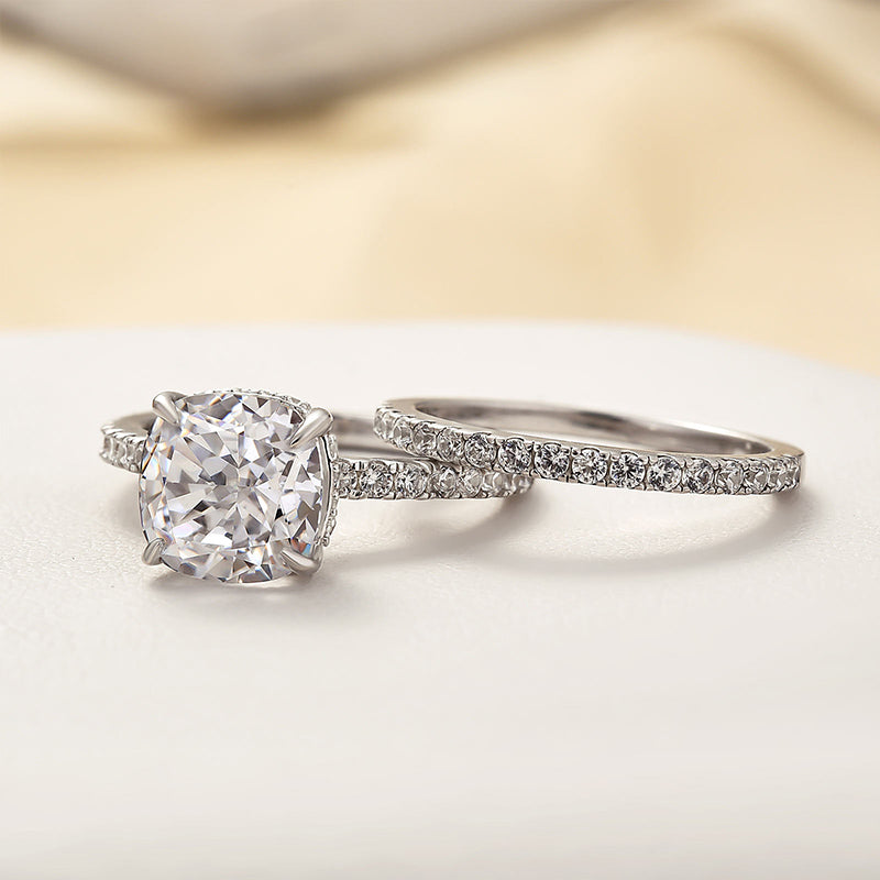 Alessia Cushion 2PC Bridal Ring Set