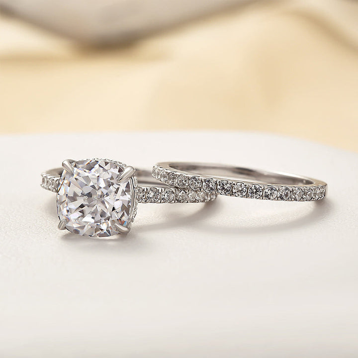Alessia Cushion 2PC Bridal Ring Set
