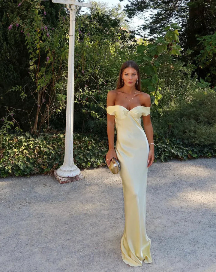Odessa | Satin Open-Back Maxi Dress