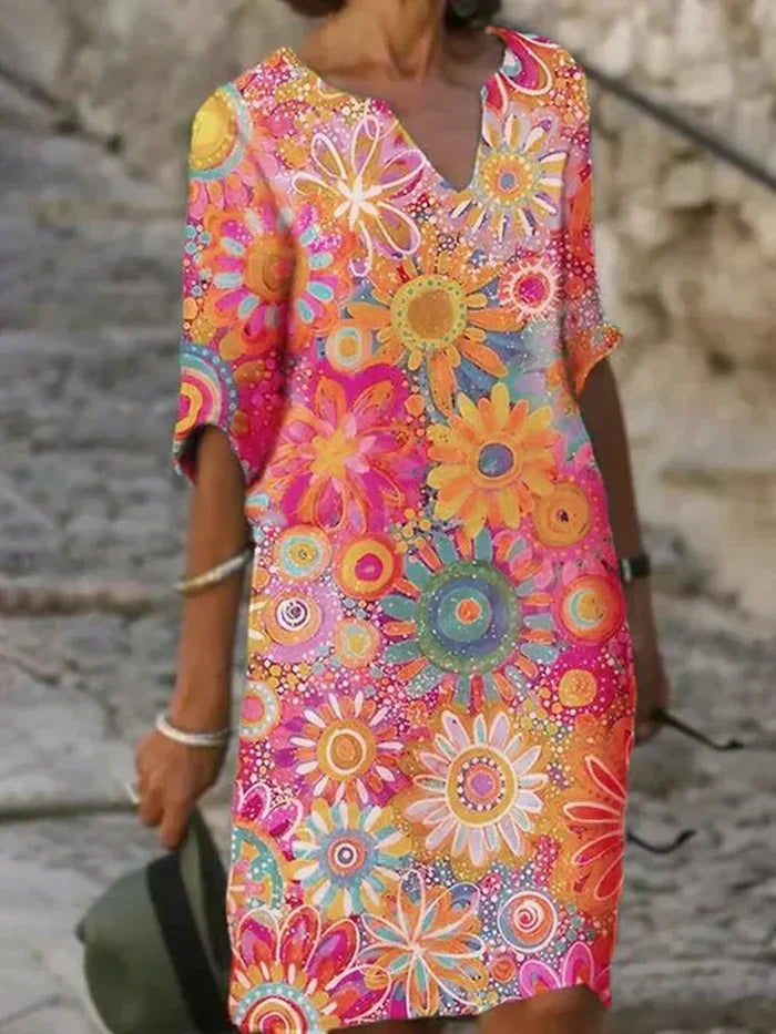 Ellen – Colourful Floral Summer Dress
