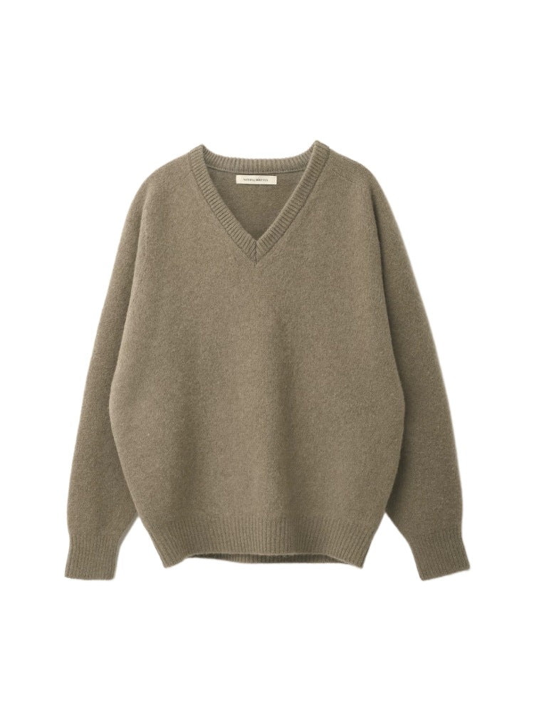 Lena | Korean Style V-Neck Wool Sweater