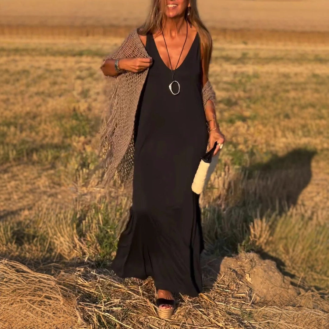 Celeste – Graceful V-Neck Maxi Dress