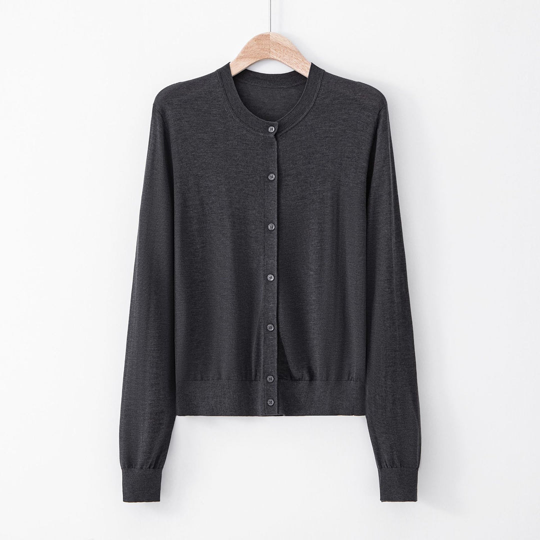 Elara | Single-Breasted Brocade Silk Cardigan