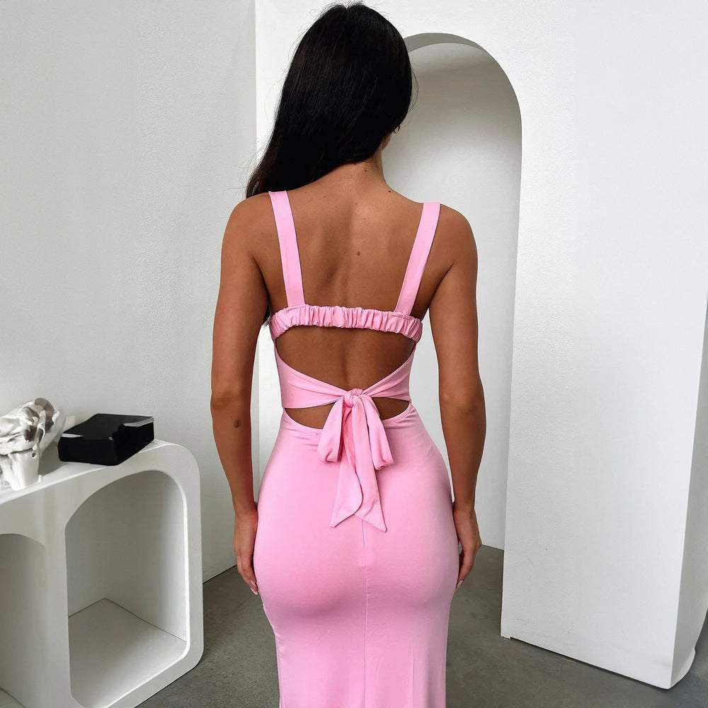 Lyanna | Sleek Backless Midi Dress