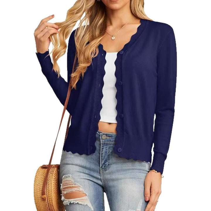 Juliette | Ruffled V-Neck Knit Cardigan