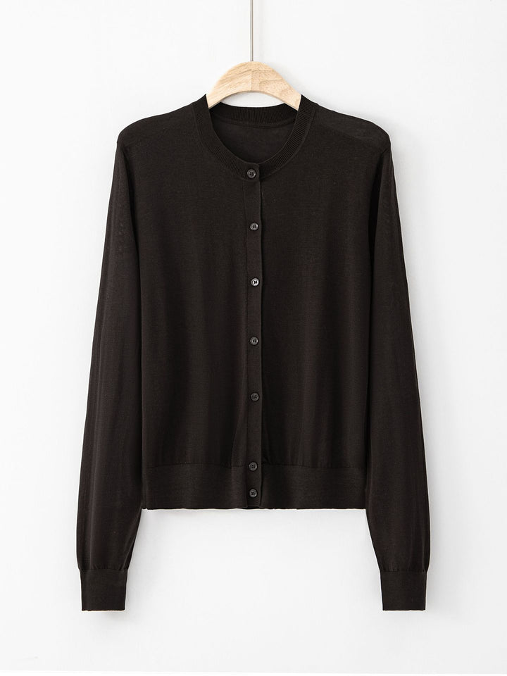 Elara | Single-Breasted Brocade Silk Cardigan