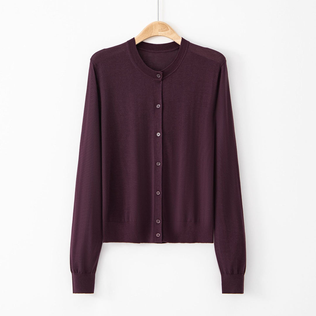 Elara | Single-Breasted Brocade Silk Cardigan