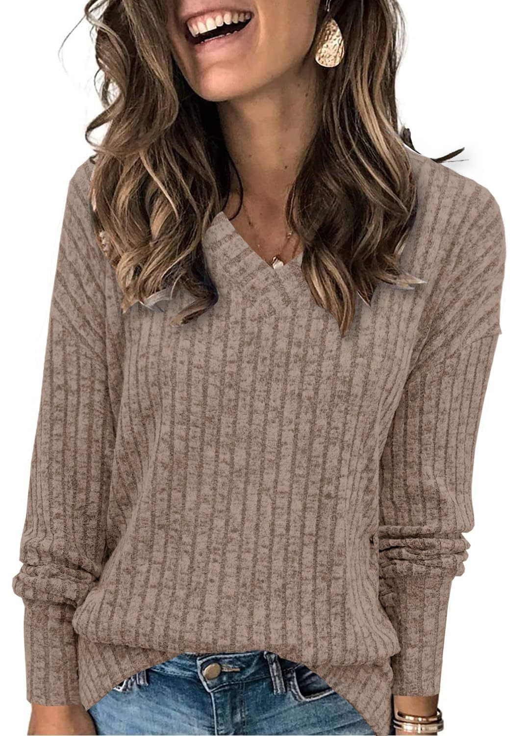 Siena | Brushed Ribbed V-Neck Knit Top