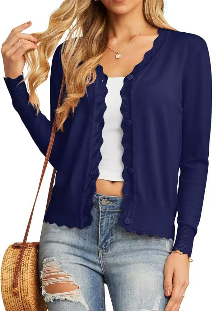 Juliette | Ruffled V-Neck Knit Cardigan